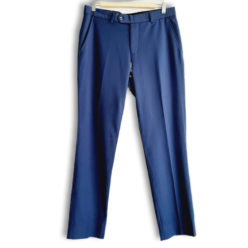 MARENGO Lanificio Mario Fratelli Super 150's Wool Blend Formal Trousers Men's 32